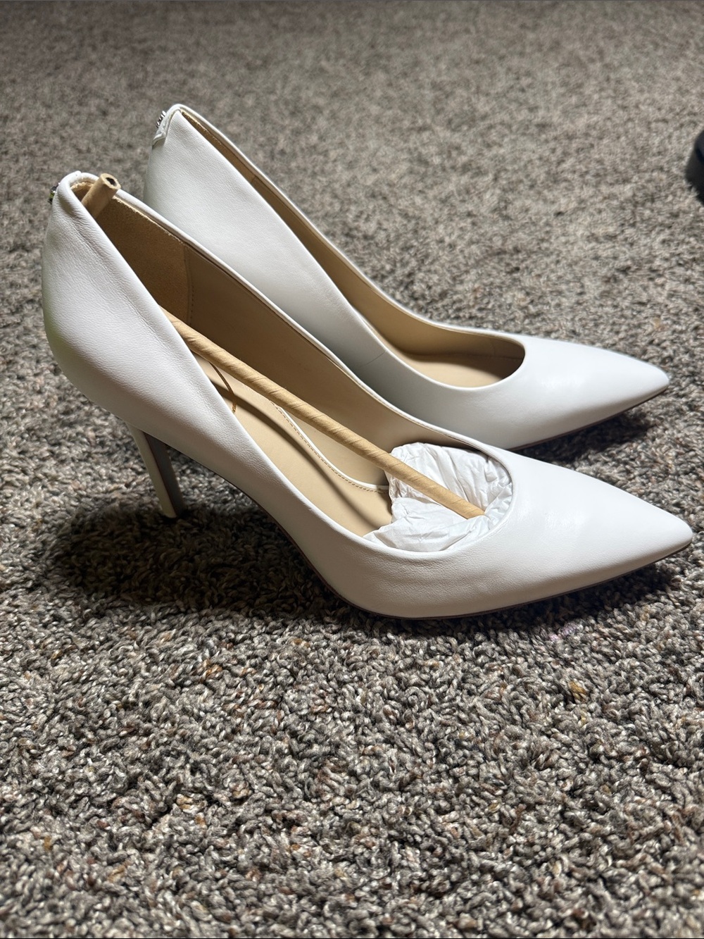 Sam Edelman White Pointed Leather Stiletto Pumps